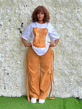 Casual Fashion Simple Loose Pants Features Multi-Bag Two-Piece Set