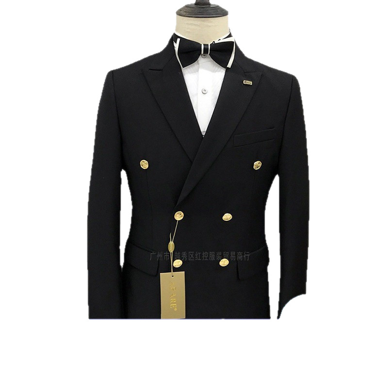 Men's Double-Breasted Suit with 6 Buttons