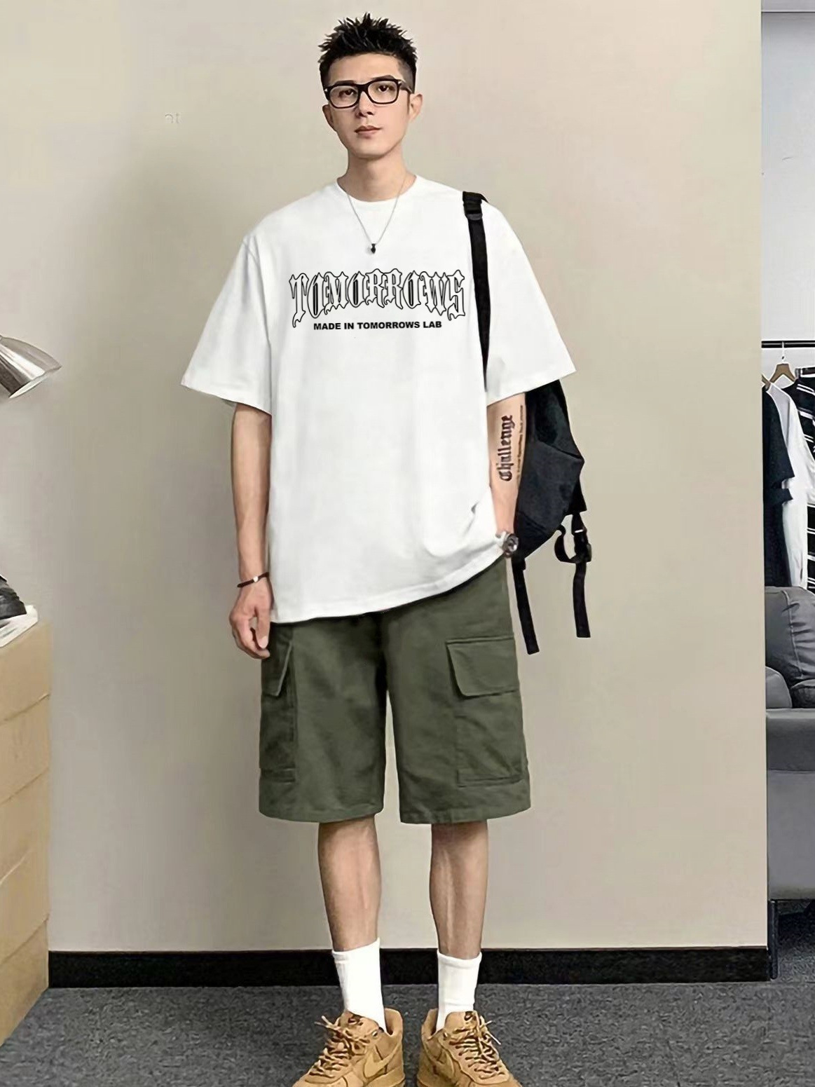 Cotton Short-Sleeved T-Shirt Two-Piece Set